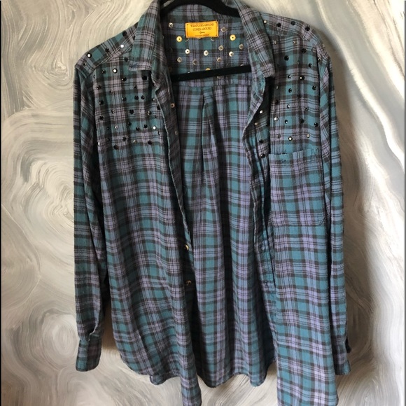 WHAT GOES AROUND COMES AROUND rhinestone vntg top - Picture 3 of 8